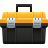 Black and yellow toolbox icon.
