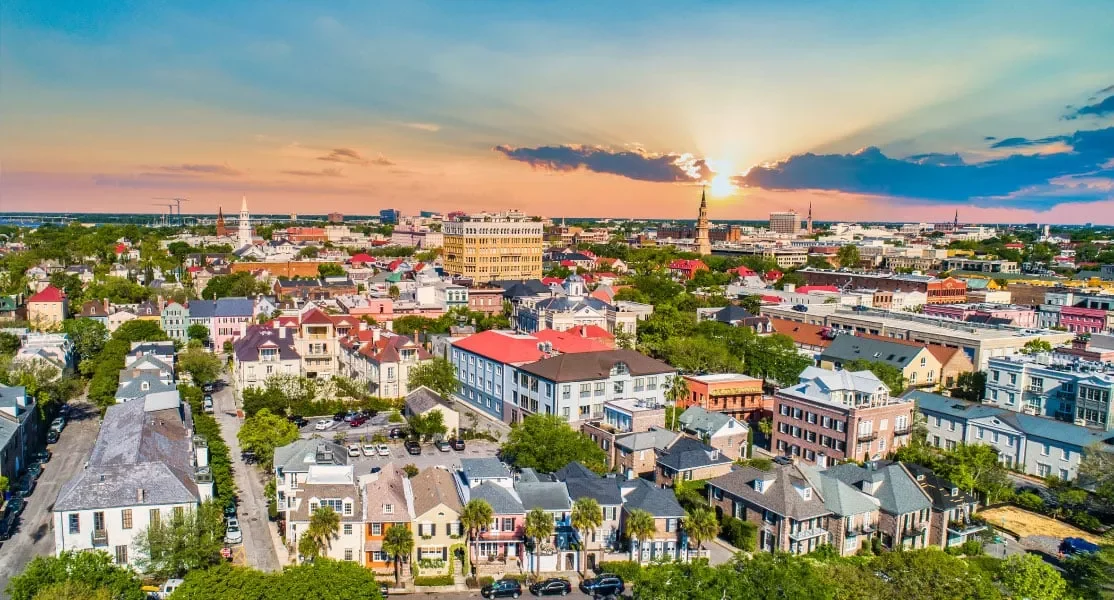 Skyline view of homes in South Carolina