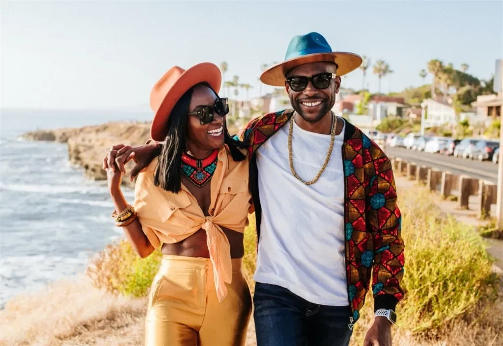 Happy young black couple outside. - clark county real estate