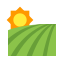 Land with sun shining 