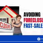 "Worried homeowner looking at overdue bills on a kitchen table" "Cash home buyer shaking hands with a Maryland homeowner" "For sale sign in front of an old house in Maryland" "Fast house closing paperwork with keys and cash on the table"