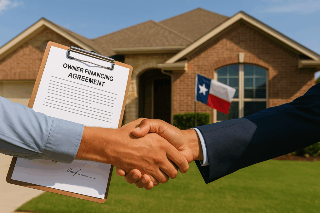Legal documents including a promissory note and deed of trust used for owner financing in Texas
