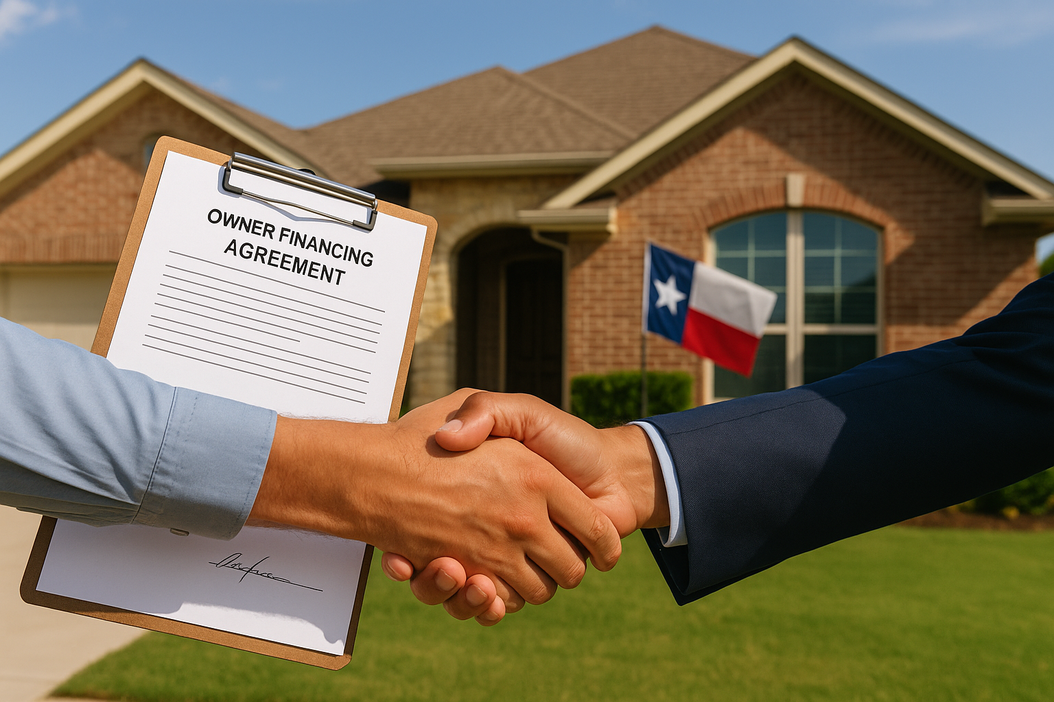 Legal documents including a promissory note and deed of trust used for owner financing in Texas