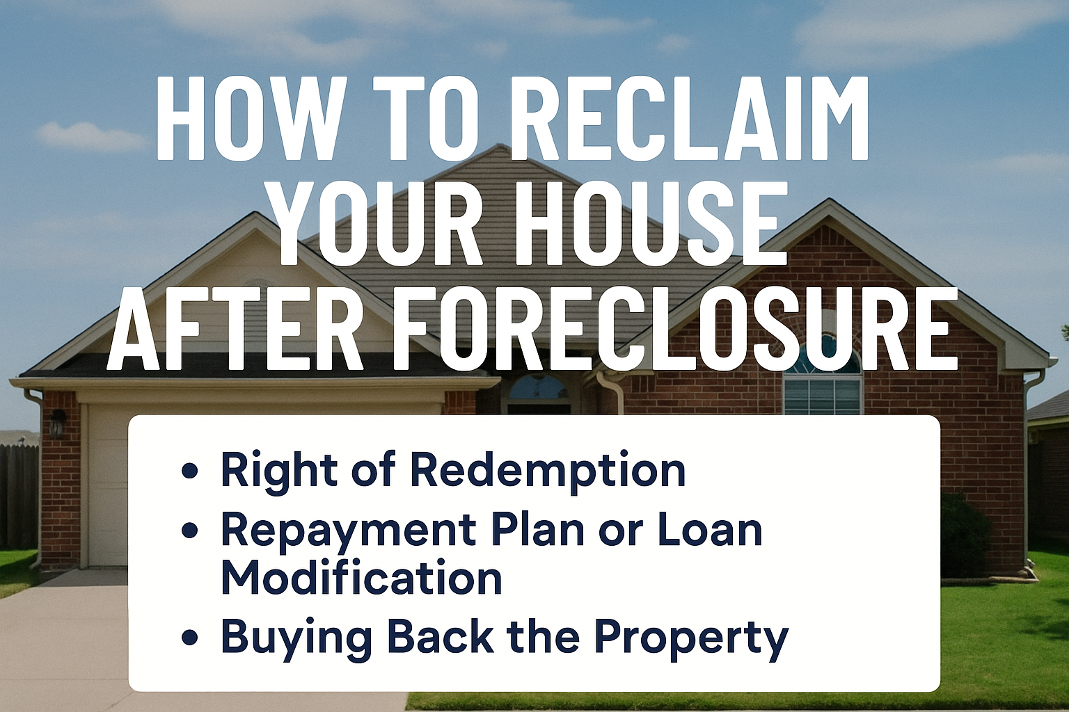 how to reclaim house after foreclosure