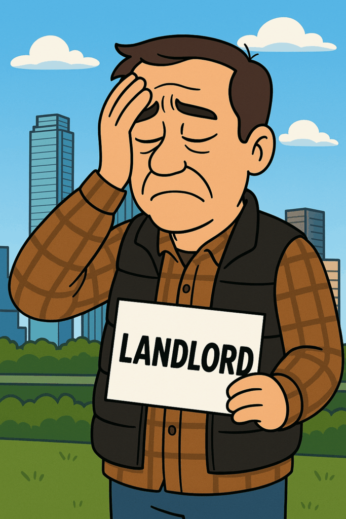 tired landlord in dallas thinking about how to sell his rental property