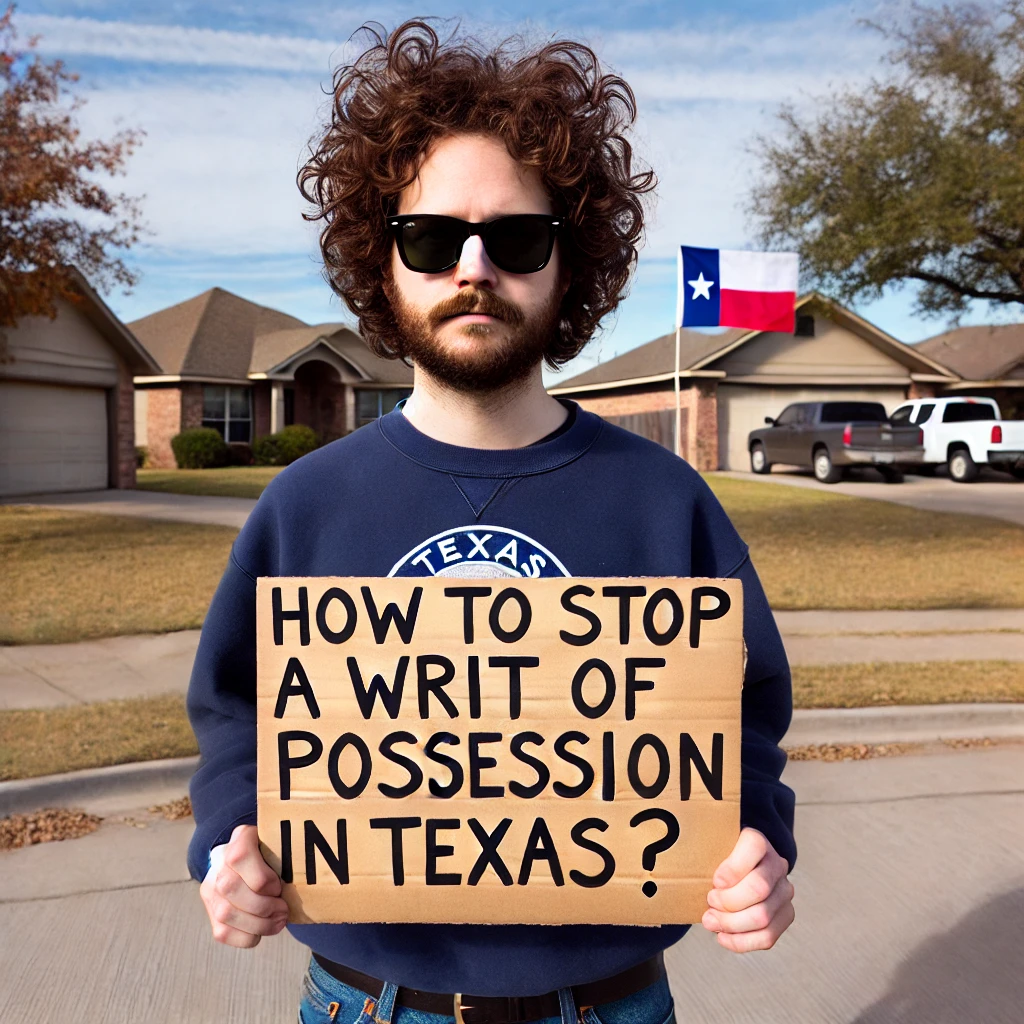 how to stop writ of possession in texas