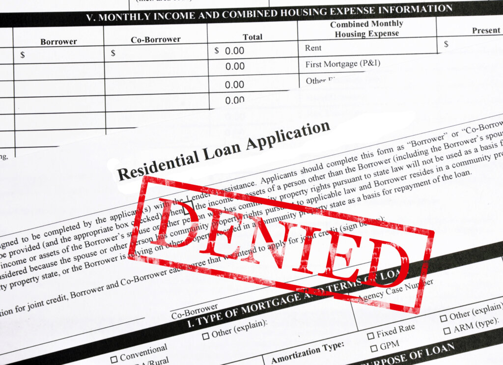 loan denied stock image