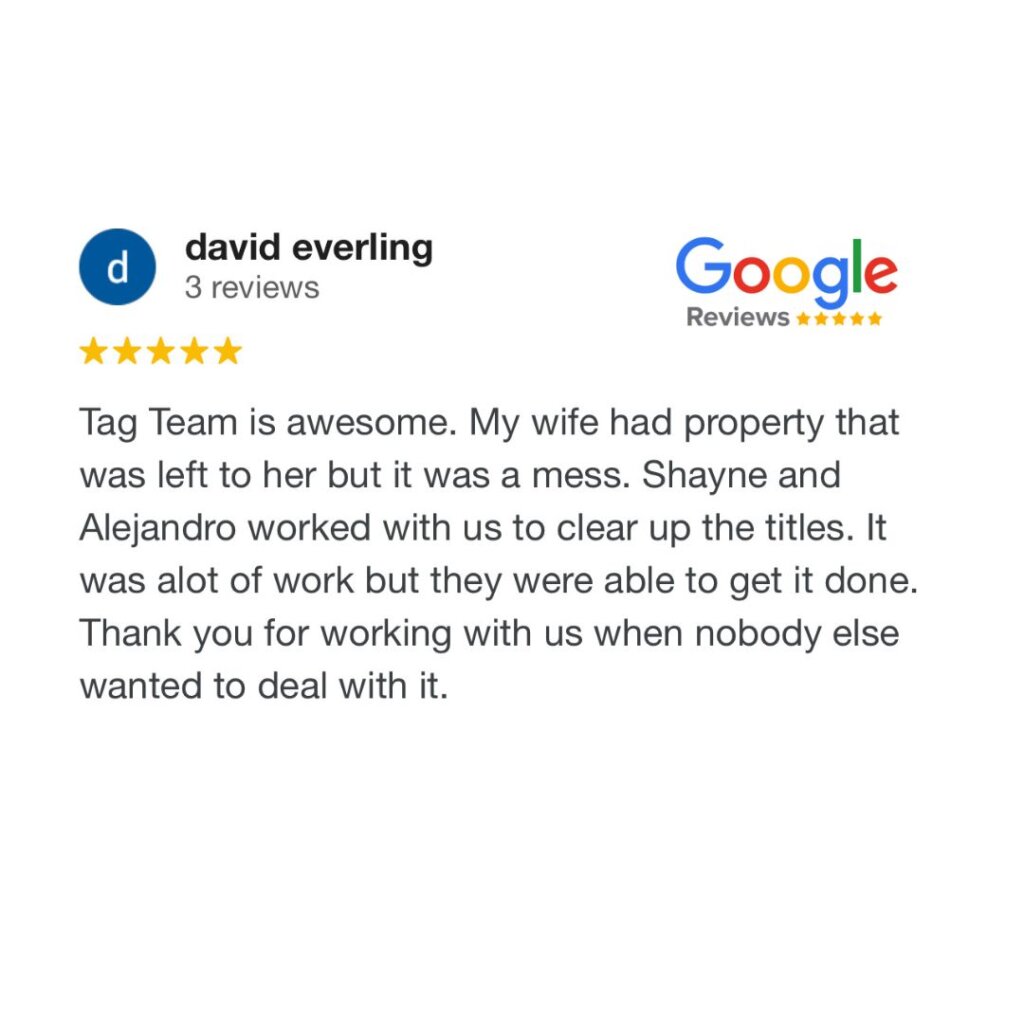 David Everling sold his house to Tag Team Property Solutions for cash