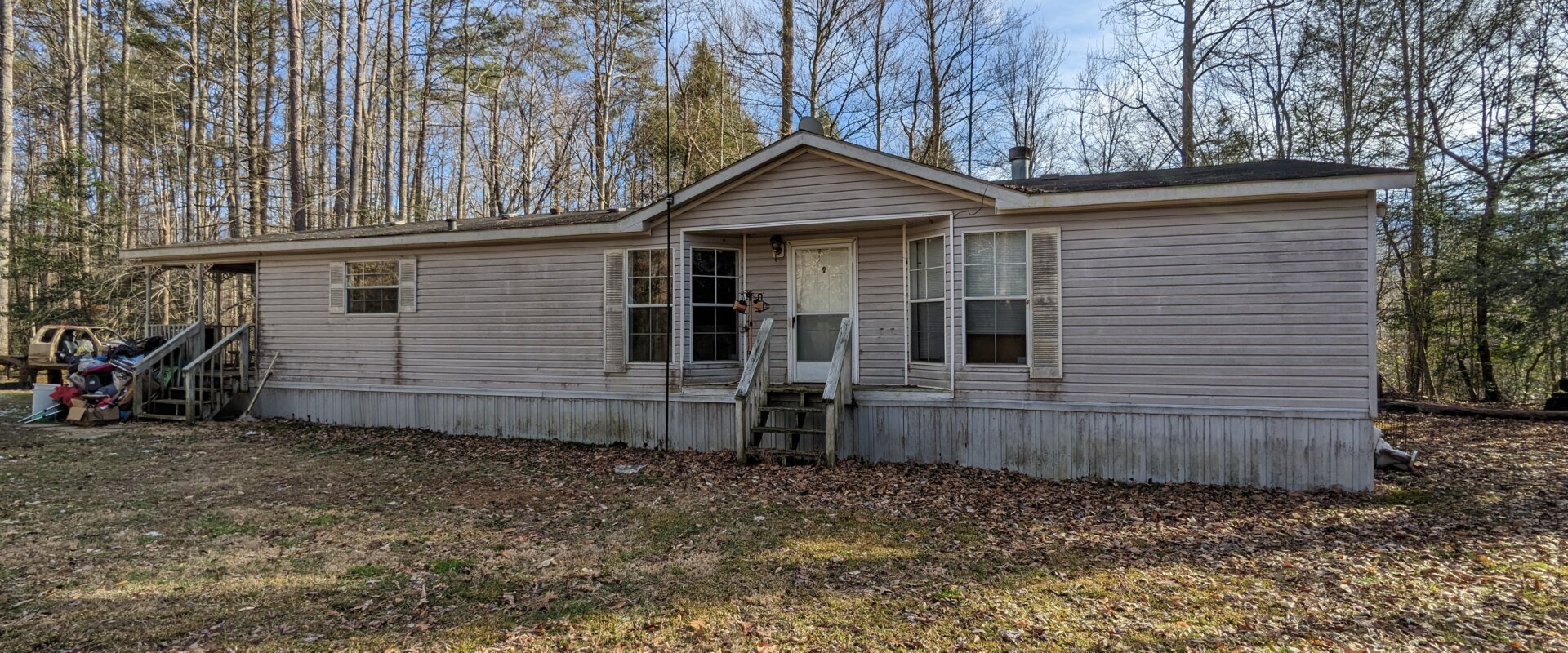 gray white doublewide mobile home cosby tn