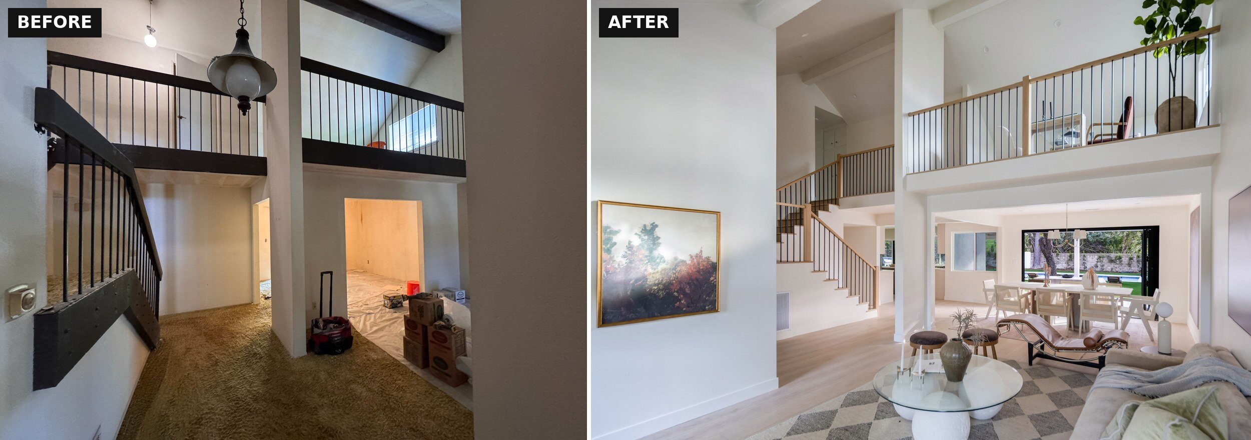 Before and after: great room renovation in Canoga Park by Abe The Home Buyer