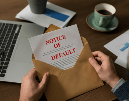 recognizing notice of default in real estate