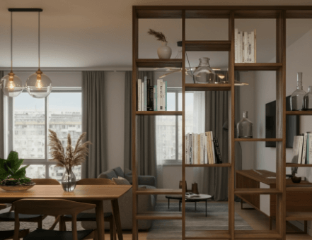 partition design between living and dining