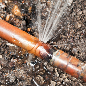 Broken Water Main To House In Texas