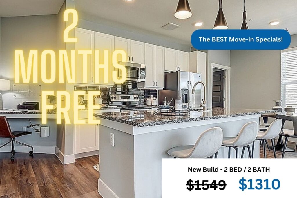 Current move in special for a 2 bedroom and 2 bathroom apartment in Northeast Austin