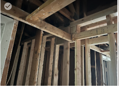 Structural framing repairs completed during Reserve at Lake Highlands multifamily renovation