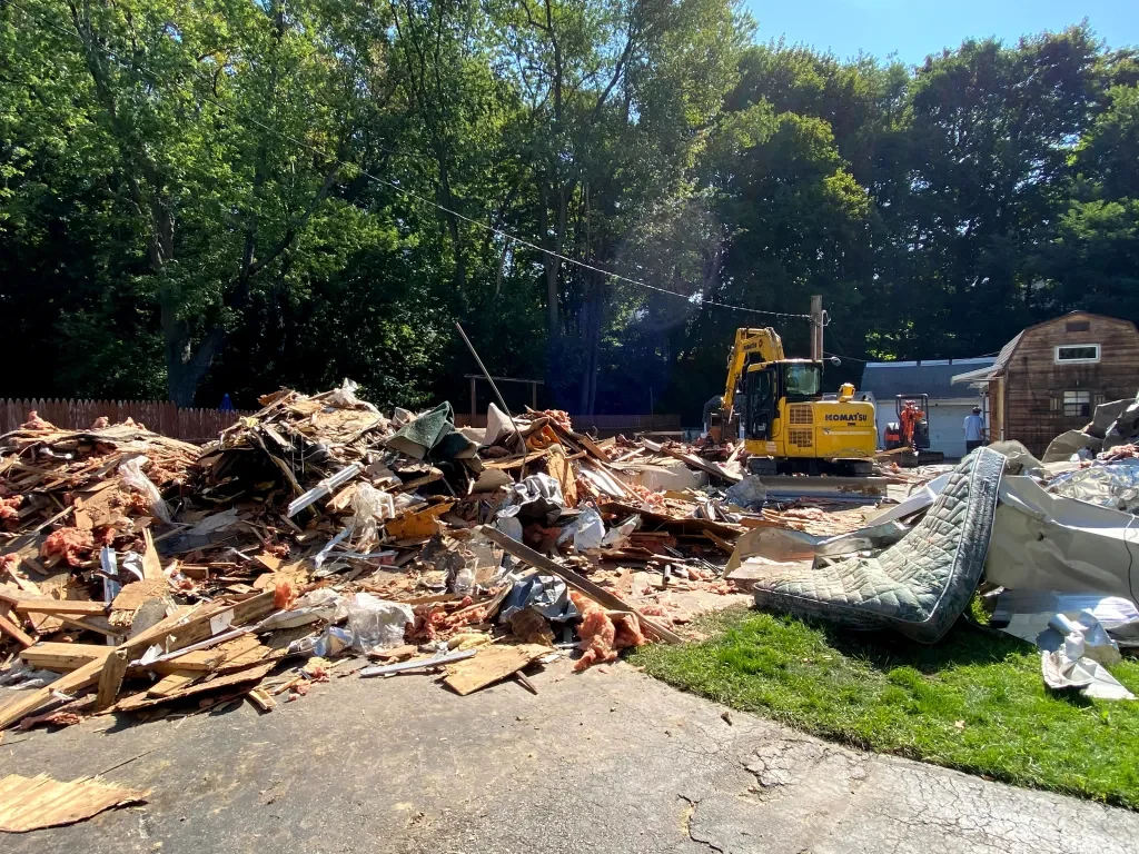 Demolition Of A Scrap Mobile Home