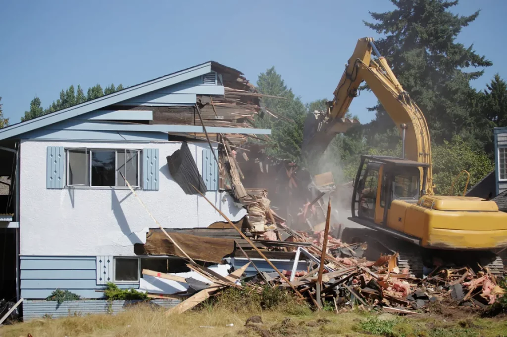 Mobile Home being demolished