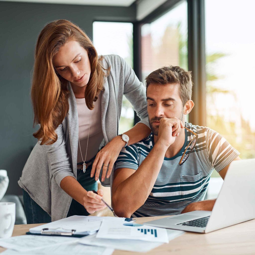 Couple planning finances