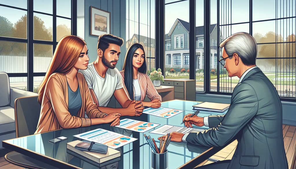 An illustration of a couple negotiating a fair price for their marital home.