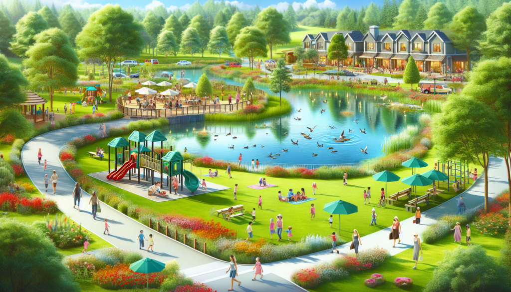 Nearby attractions around the recreation center, including parks.