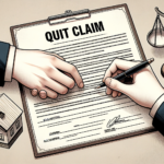 A signing of a quit claim deed.