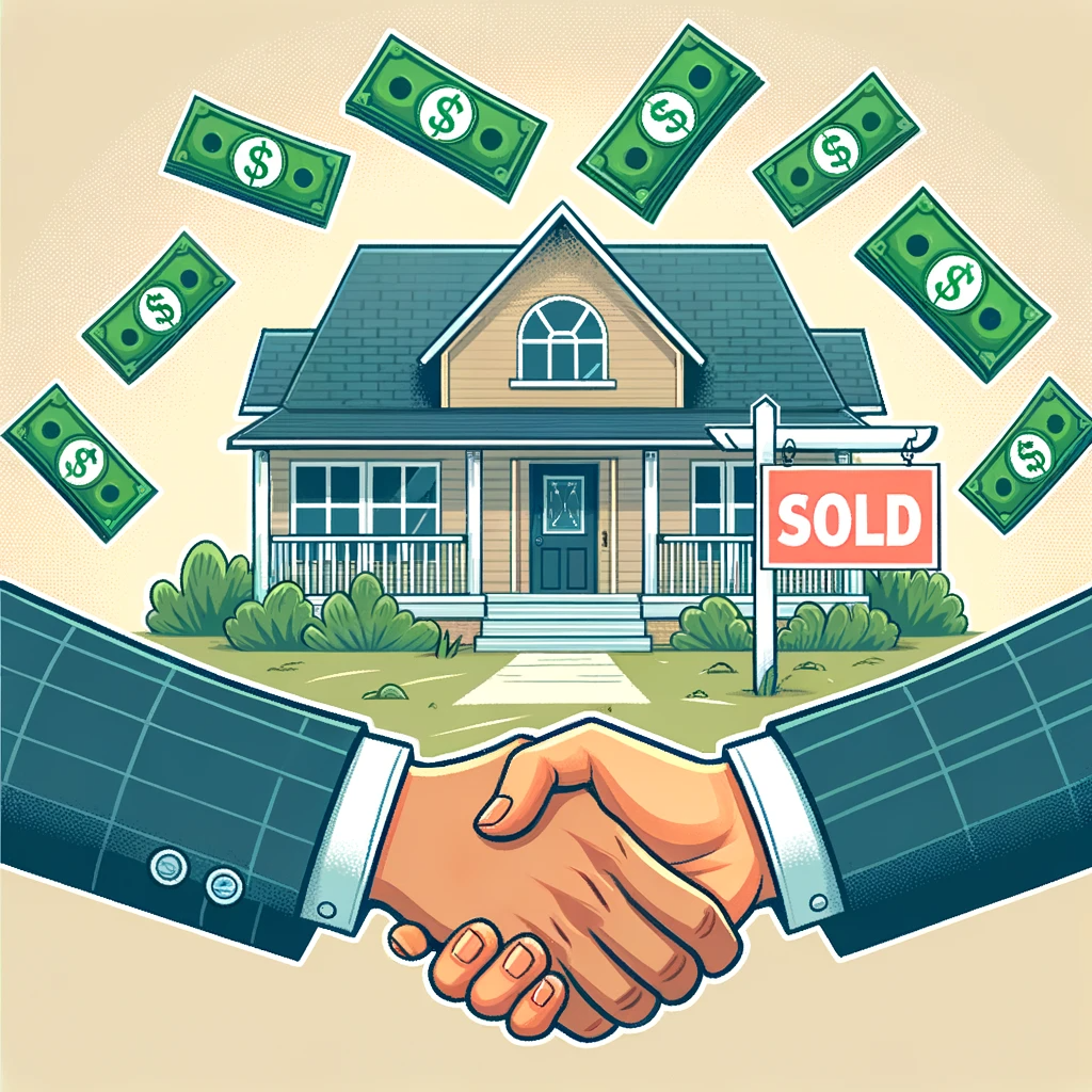 A house surrounded by cash
