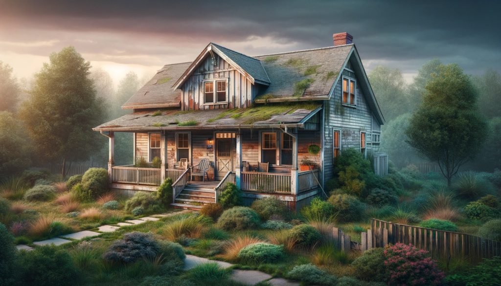 A dilapidated house.