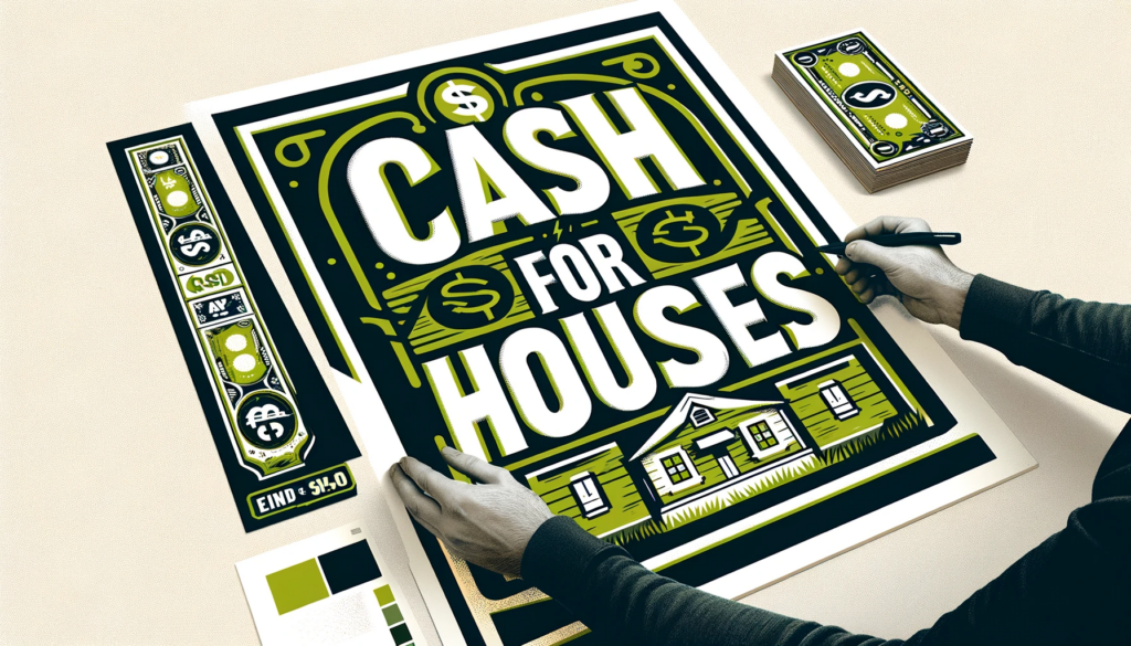 A cash for houses poster.