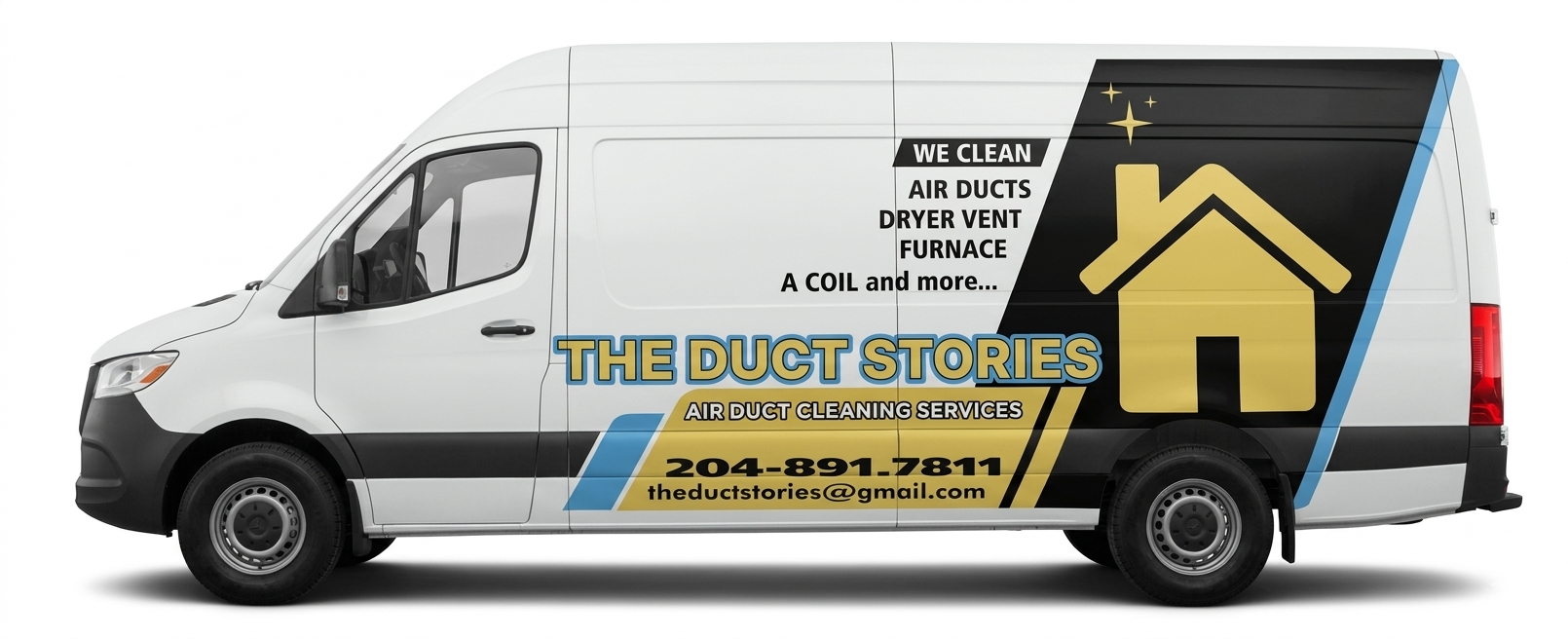 The Duct Stories service van — professional AC installation in Winnipeg MB