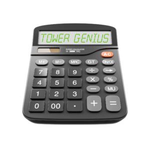 Photo of a Tower Genius cell tower lease buyout calculator. Call Tower Genius for assistance with a cell tower lease buyout offer at 888-313-9750.
