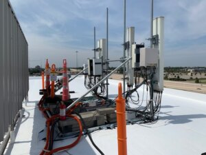 Roof AT&T cell site antennas
