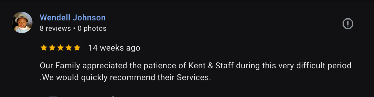 Wendell Johnson's reviw for KK Buys Indy Homes: Our Family appreciated the patience of Kent & Staff during this very difficult period We would quickly recommend their Services.