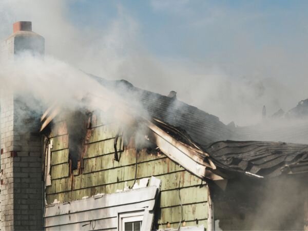 Damage due to house fire without insurance in Massachusetts
