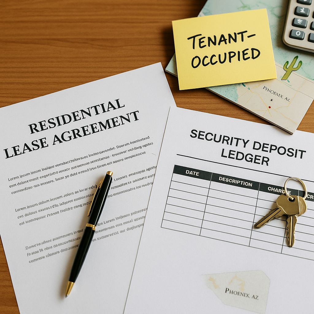 Lease and security-deposit transfer when selling a tenant-occupied home in Phoenix.