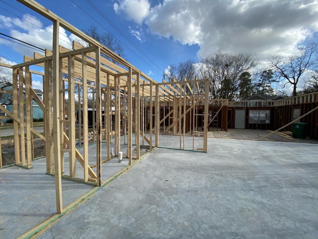 framing a new addition in cypress, tx