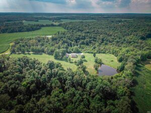 Aerial view of Holland Indiana home for sale.