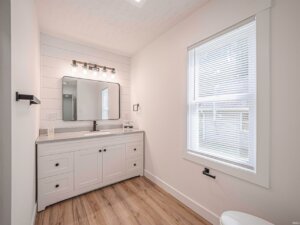 Updated bathroom vanity in Holland Indiana home for sale.