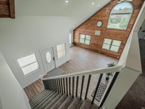 View from top of stairs in Holland Indiana home for sale.