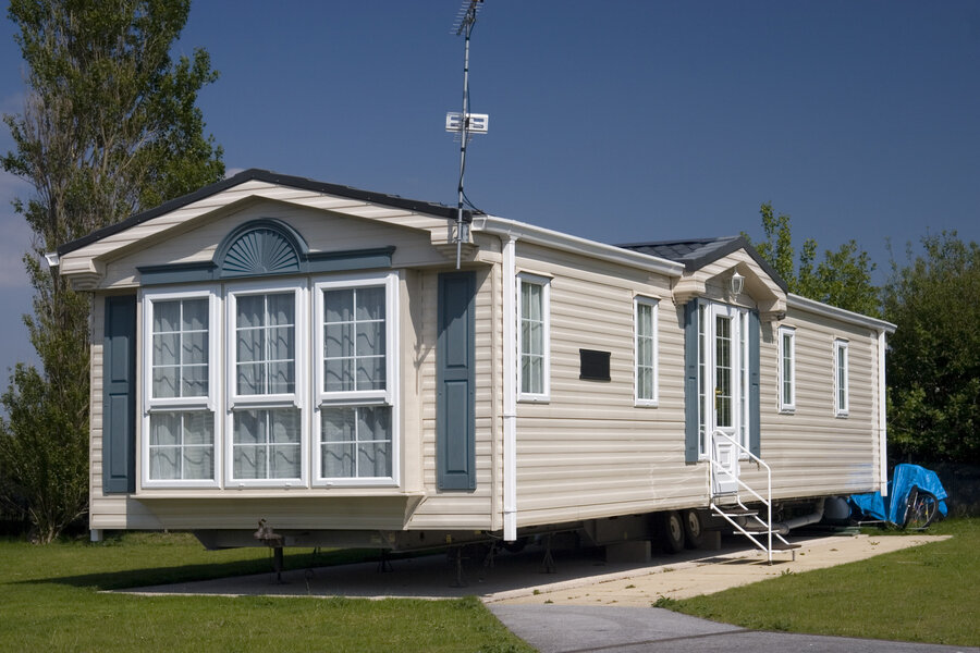 Luxury mobile home slightly elevated