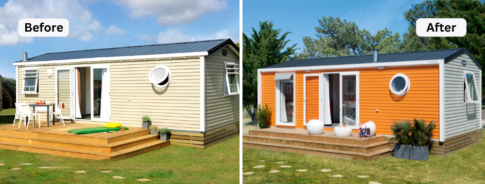 Mobile Home - Before Vs After