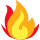 Red flame icon, representing fire or heat.