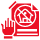 Red icon of a house with a white X overlay, symbolizing foreclosure or property distress