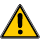 Yellow warning sign with a black exclamation point, indicating caution or alert.