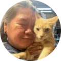 Picture of a client with her Cat on Google profile. 