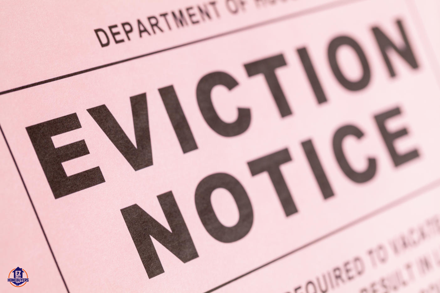 Close-up of an eviction notice highlighting legal steps to remove squatters in Toledo, Ohio