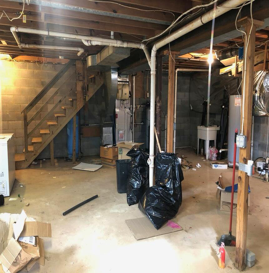 Before renovation – Basement in Burke, VA