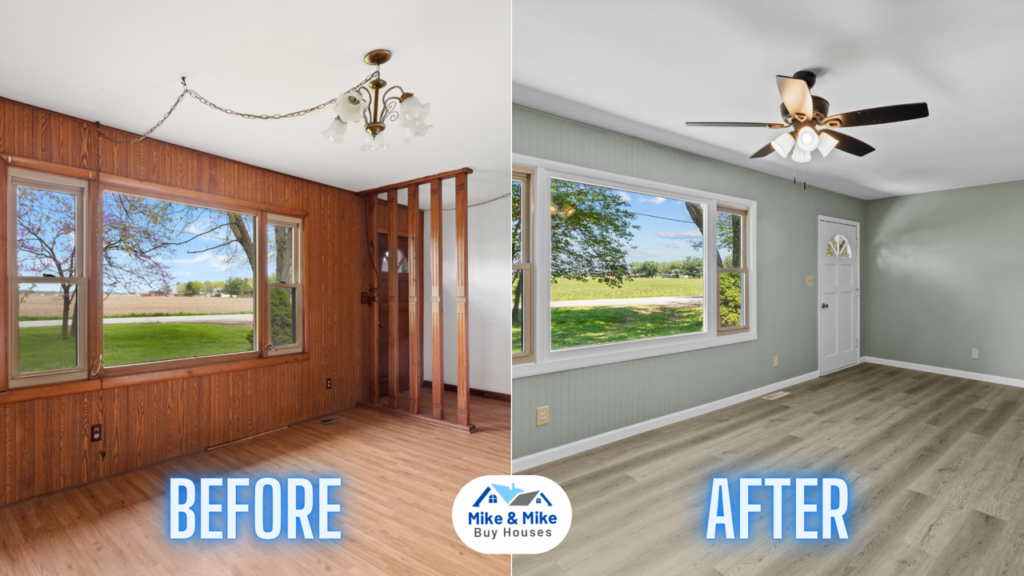 Before and After of 4475 W 700 N Sharpsville Flip Entrance