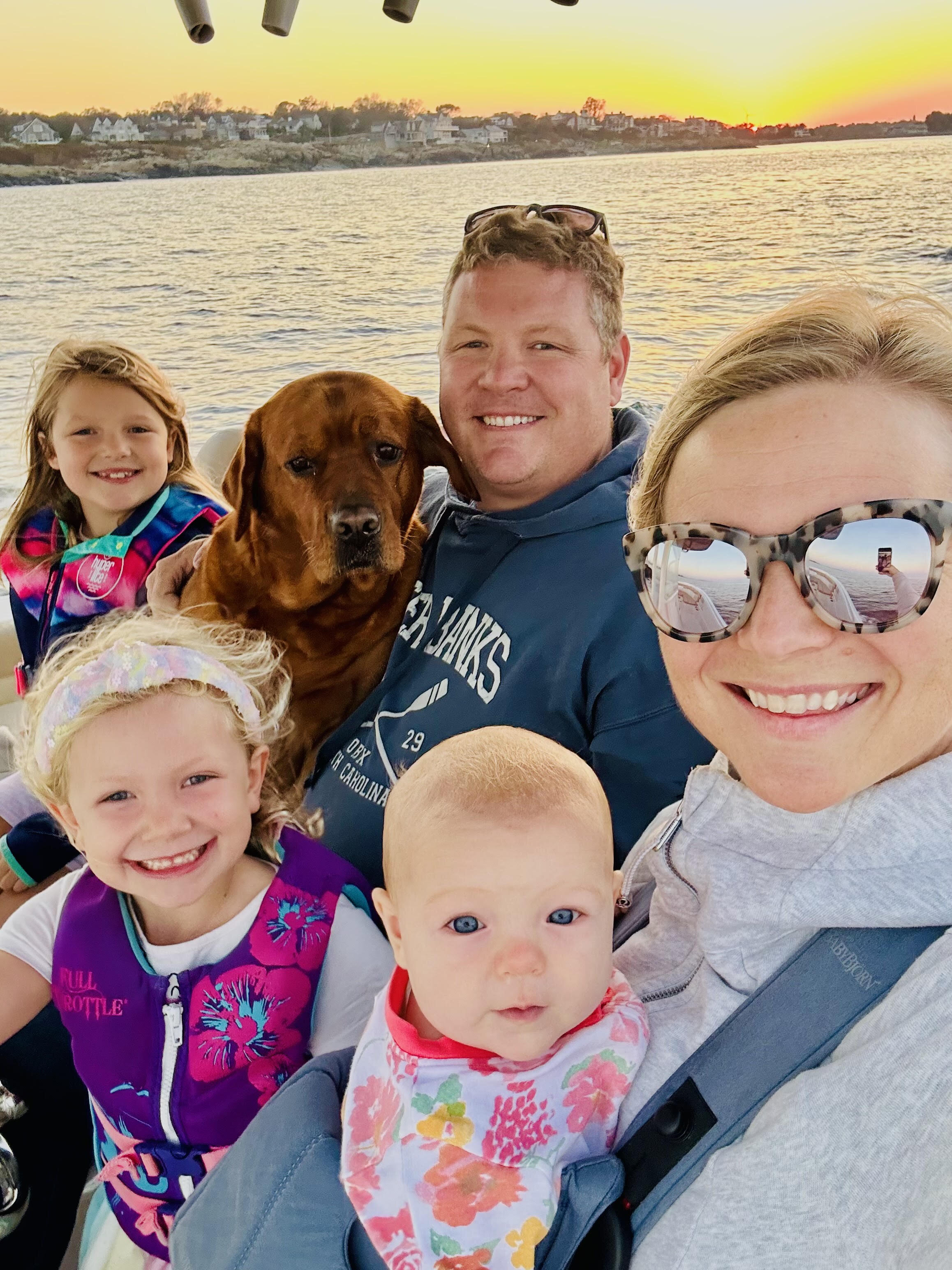 Founder, Jeffrey Chubb and family boating in MA