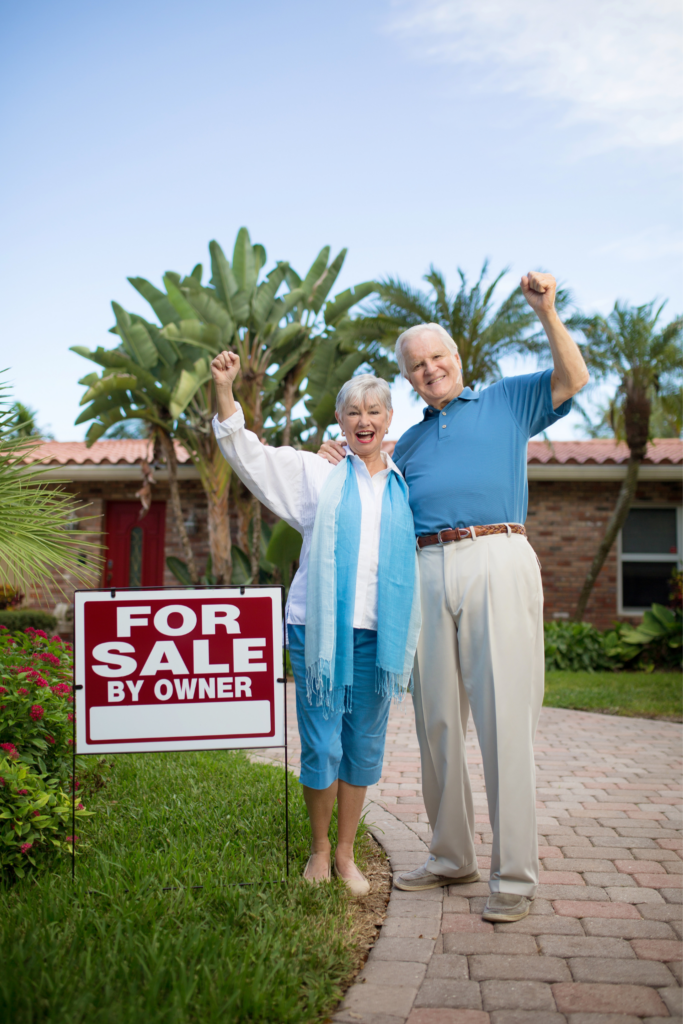 Happy florida couple selling their florida house
