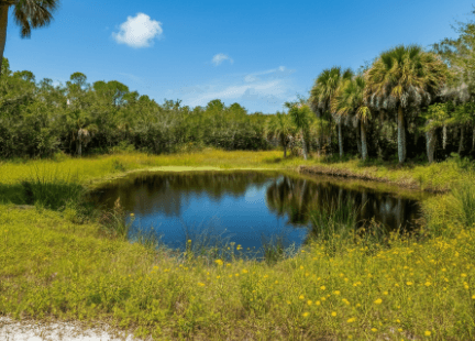 buying land with a pond in florida